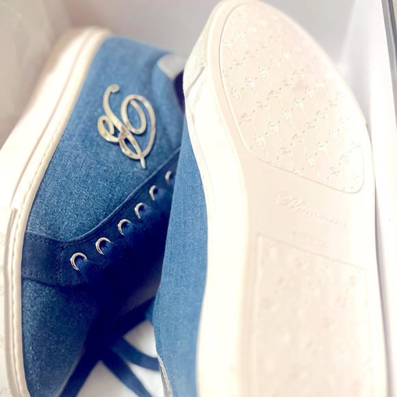 BLUMARINE Women’s Denim Sneakers New in the Box - Picture 5 of 6